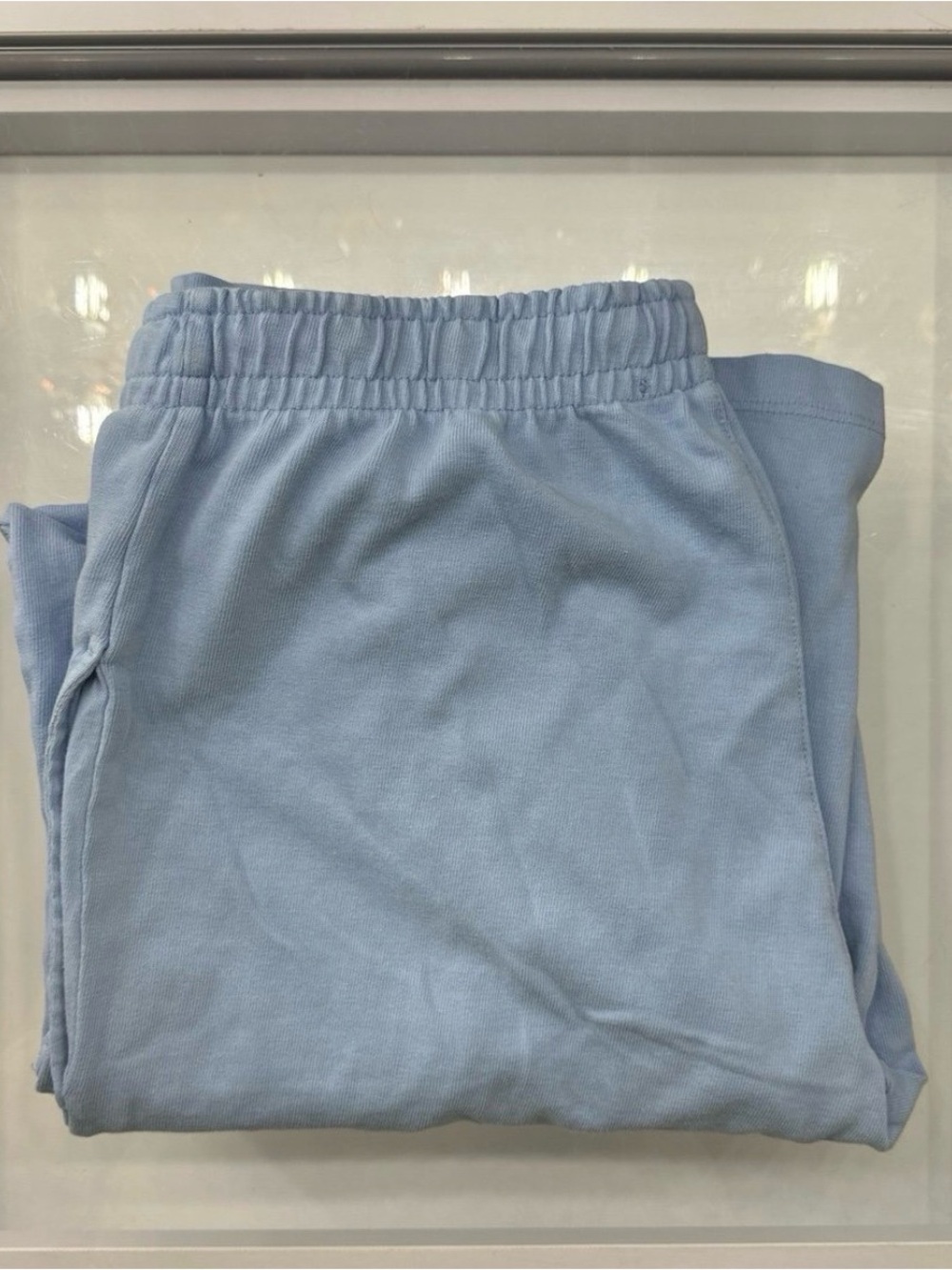 Brandy Melville Blue Wide Leg Sweatpants With Tie Waistband (Ready To Ship)